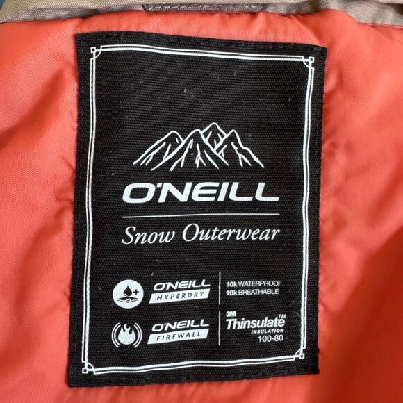 O'Neill Utility Snow Jacket Coral Beige Hooded Ski Snowboard Coat Size Medium - Picture 14 of 16